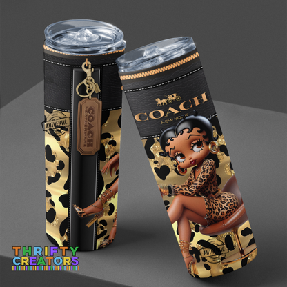 Black Betty Boop Inspired Coach 20 oz Skinny Tumbler