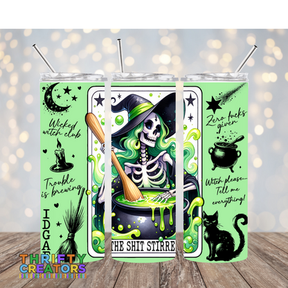 The Shit Stirrer Tarot Card 20 oz Skinny Tumbler