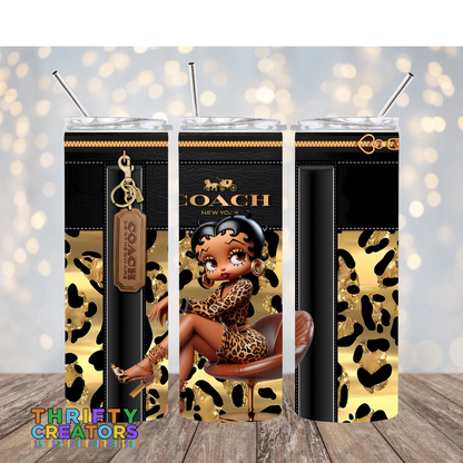 Black Betty Boop Inspired Coach 20 oz Skinny Tumbler