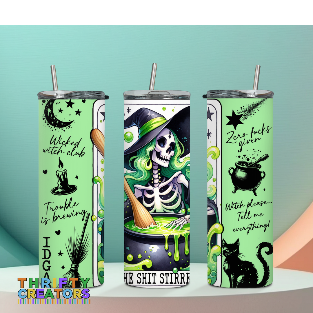 The Shit Stirrer Tarot Card 20 oz Skinny Tumbler