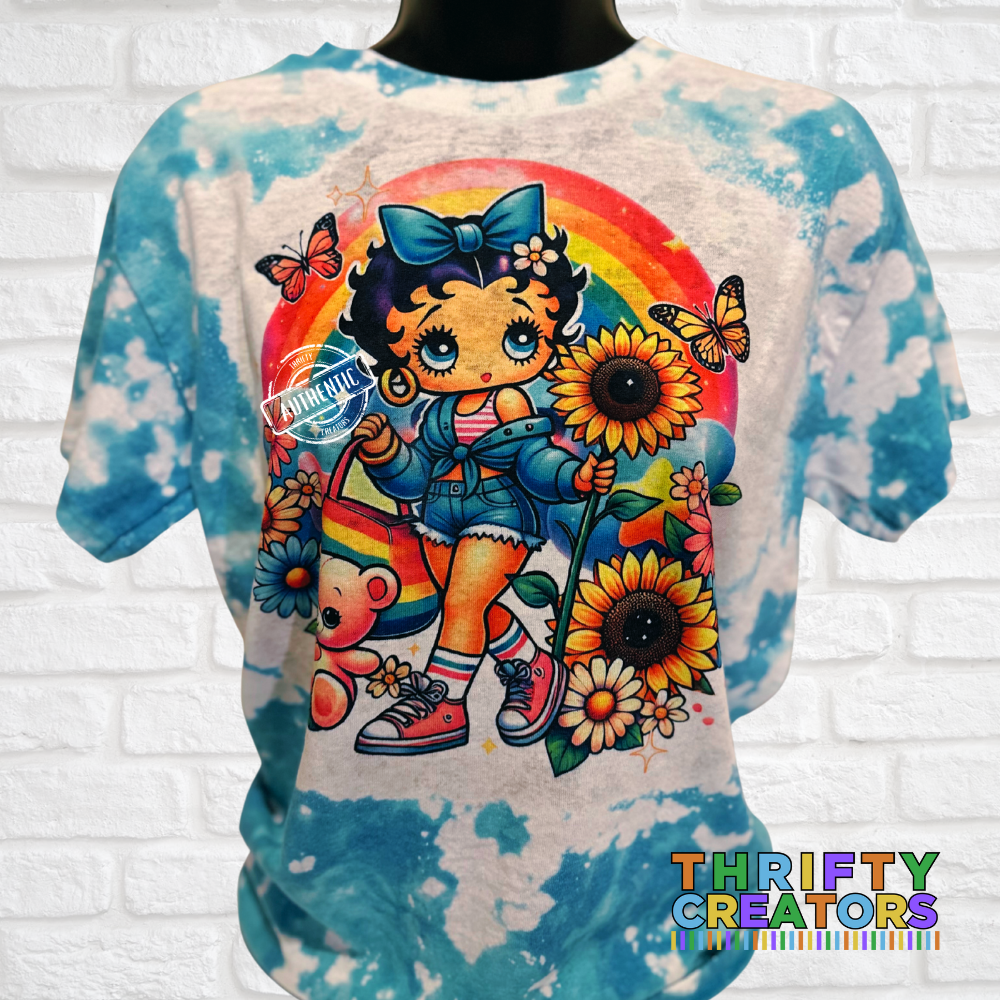 Betty Boop Inspired Tie-Dye  Hand Made T-Shirt