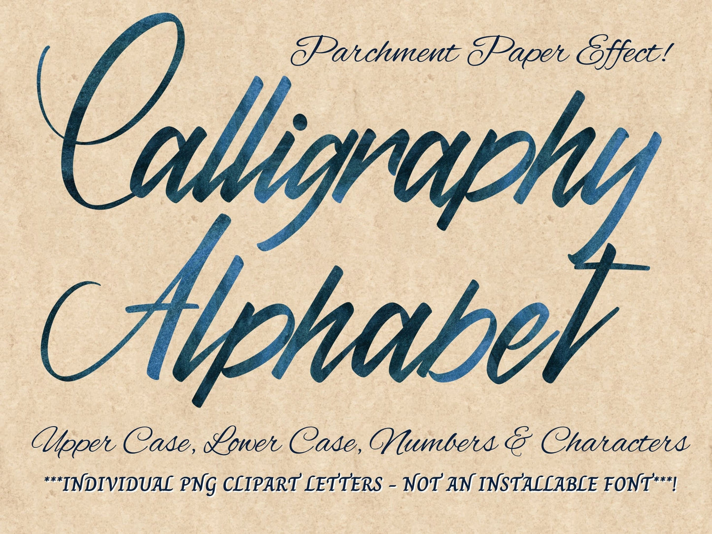 Calligraphy letters for digital art, sublimation designs, wedding invitations, printable letters made with calligraphy font