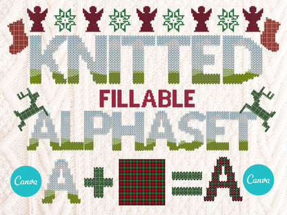 Transparent Doodle Letters, christmas doodle, canva frames, ugly christmas sweater png, christmas alphabet, fill your own fillable letters
