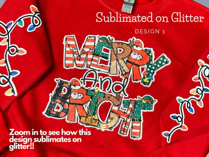 Merry and Bright Sublimation designs, Christmas Png, Christmas sublimation, holiday png, Christmas shirt design