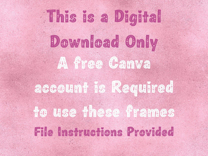 Add Your Own Pattern Love Heart, Create Digital Design Elements CANVA, Easy Drag and Drop Photo or Patterns, Editable Canva Frame Designs