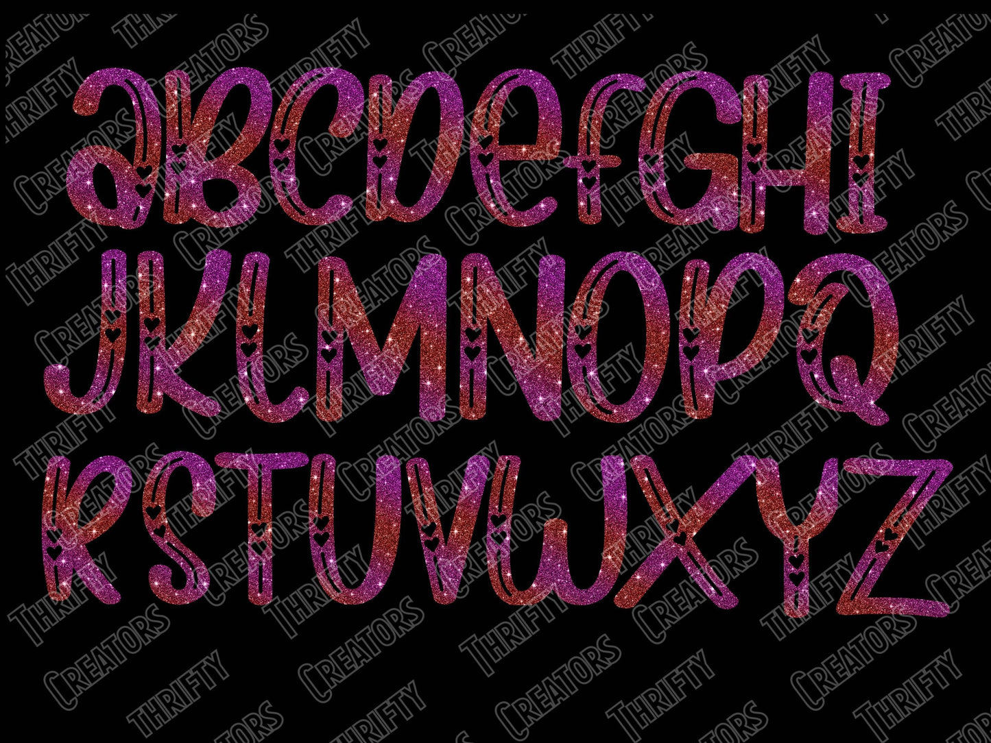 Pink Glitter alphabet digital clipart PNG file format. Letters & numbers digital clip art. Instant download. PNG format. Thrifty Creators