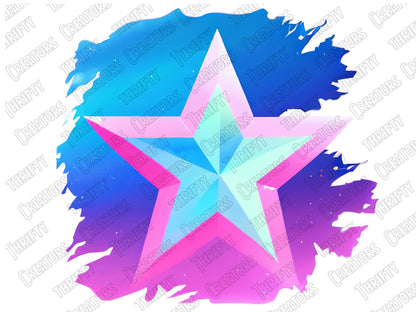 Stars Clipart, Watercolor Stars, Cute Stars Clipart, Squishy Stars,Rainbow Stars, Colorful Stars, Star shapes Clipart,Digital Download