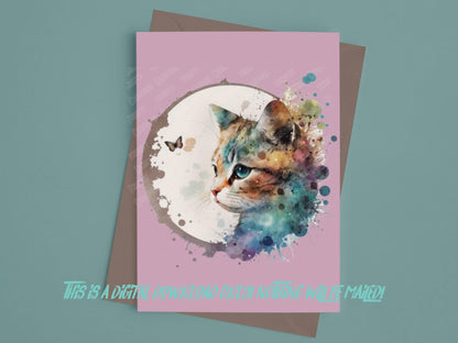 Cat png made for colorful cat watercolor sublimation digital Download, instant download
