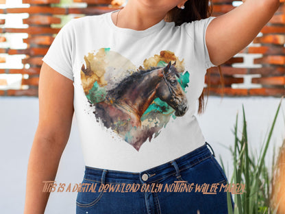 Horse png for sublimation designs, watercolor png, western png, western t shirt designs, colorful sublimation, farm life png, ready to press