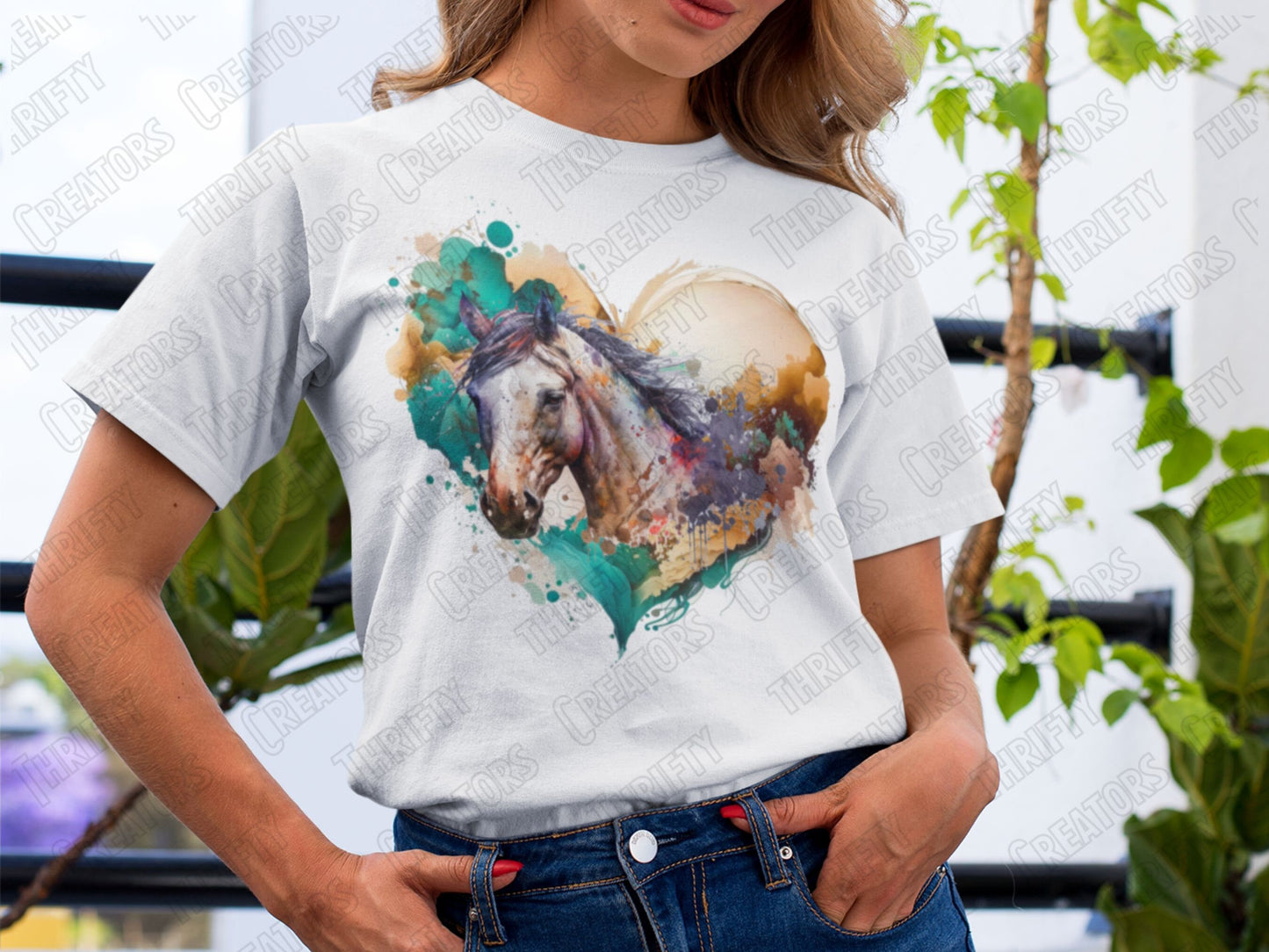 Horse png for sublimation designs, watercolor png, western png, western t shirt designs, colorful sublimation, farm life png, ready to press