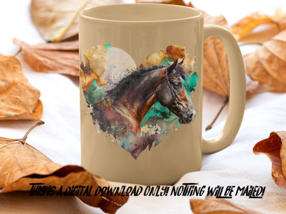 Horse png for sublimation designs, watercolor png, western png, western t shirt designs, colorful sublimation, farm life png, ready to press