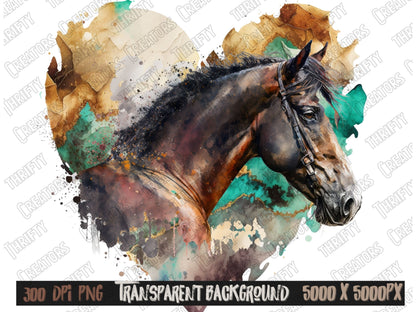 Horse png for sublimation designs, watercolor png, western png, western t shirt designs, colorful sublimation, farm life png, ready to press