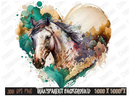 Horse png for sublimation designs, watercolor png, western png, western t shirt designs, colorful sublimation, farm life png, ready to press