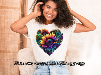 Colorful Sunflower tie dye sublimation designs, DTF designs, t shirt graphics - Thrifty Creators