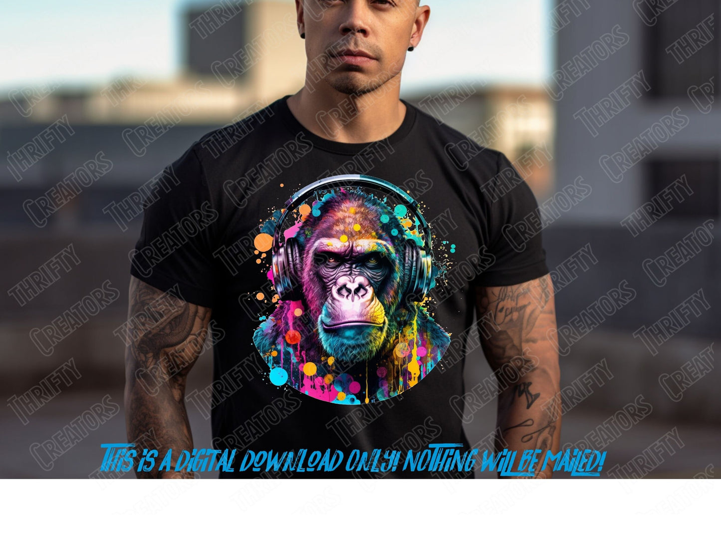 Colorful png for shirts and sublimation designs, sublimation png for shirt, neon sublimation, hip hop png, abstract png,Gorilla png