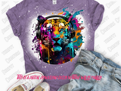 Colorful png for shirts and sublimation designs, 80s cartoon, neon sublimation, 80s png, abstract png, 80s kid shirt, tiger