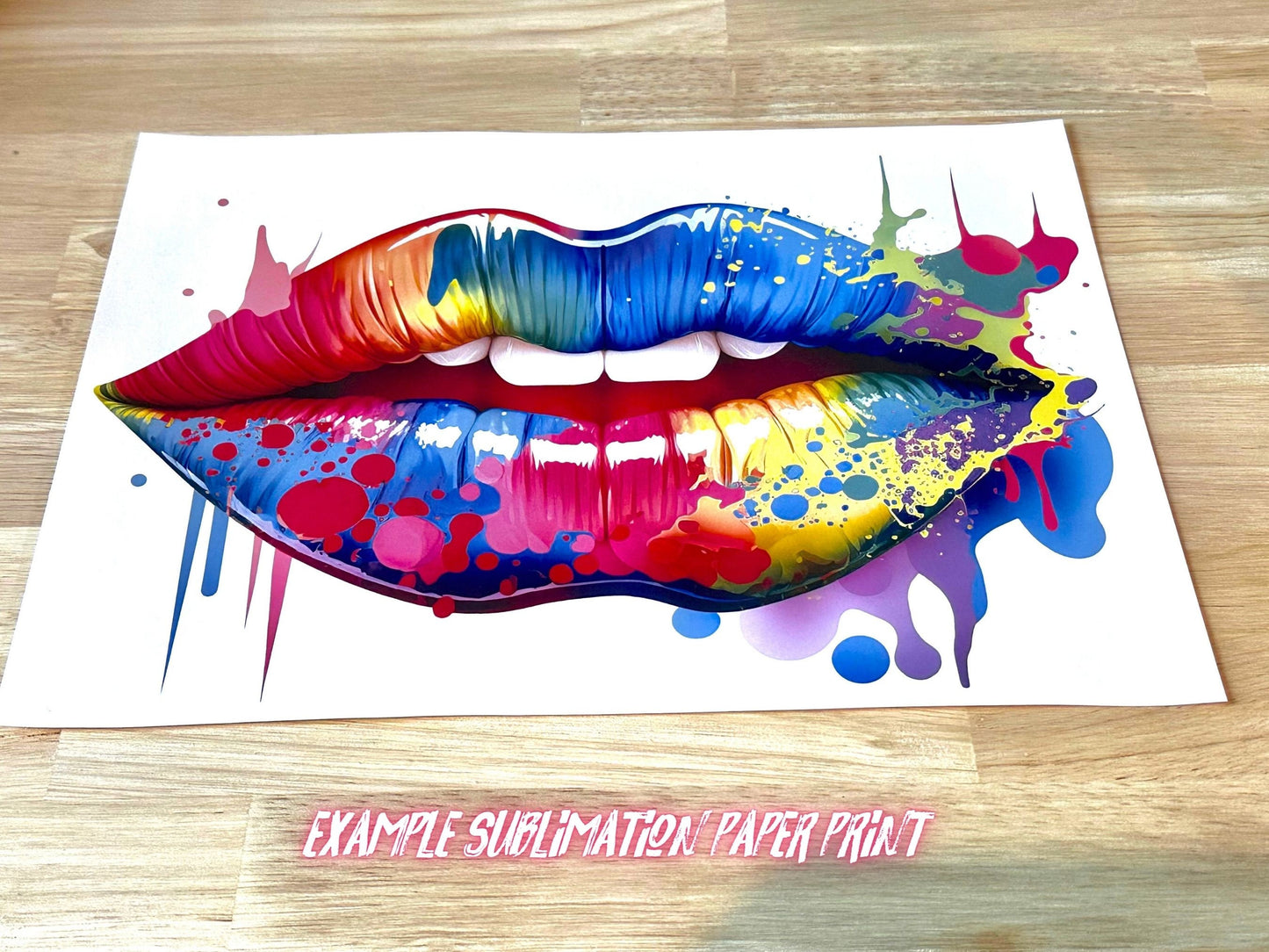 Best Seller Paint Splattered Lips PNG - Vibrant Sublimation & Clipart Design, High-Res Digital Download