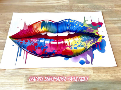 Best Seller Paint Splattered Lips PNG - Vibrant Sublimation & Clipart Design, High-Res Digital Download