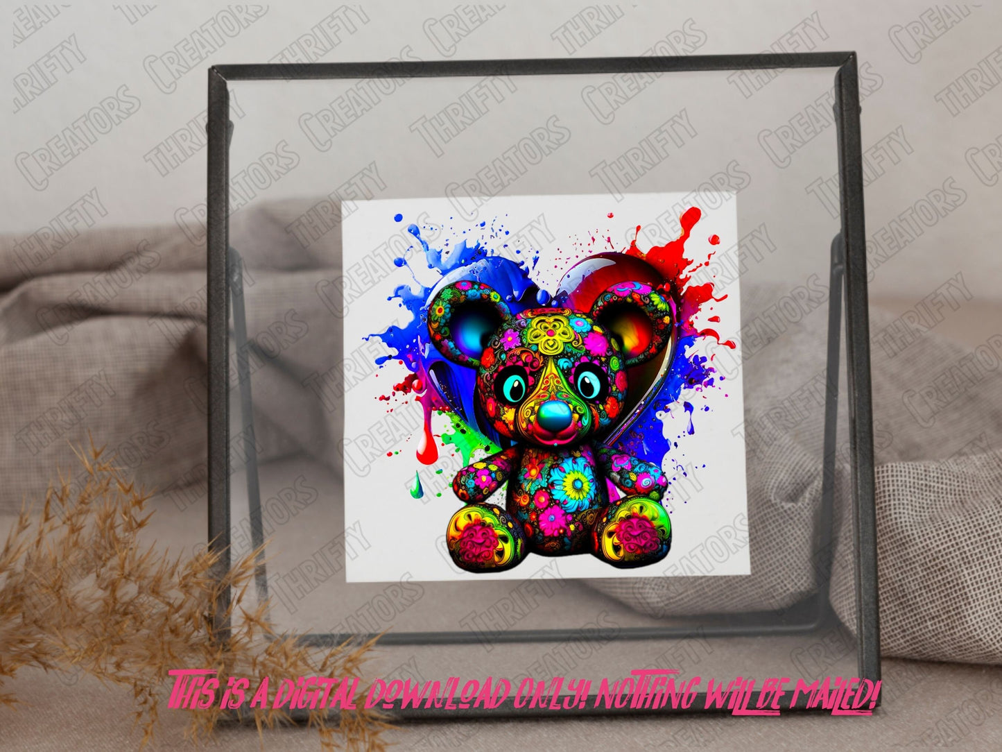 Teddy Bear png for Colorful png design.  Shirts and sublimation designs for urban design and streetwear