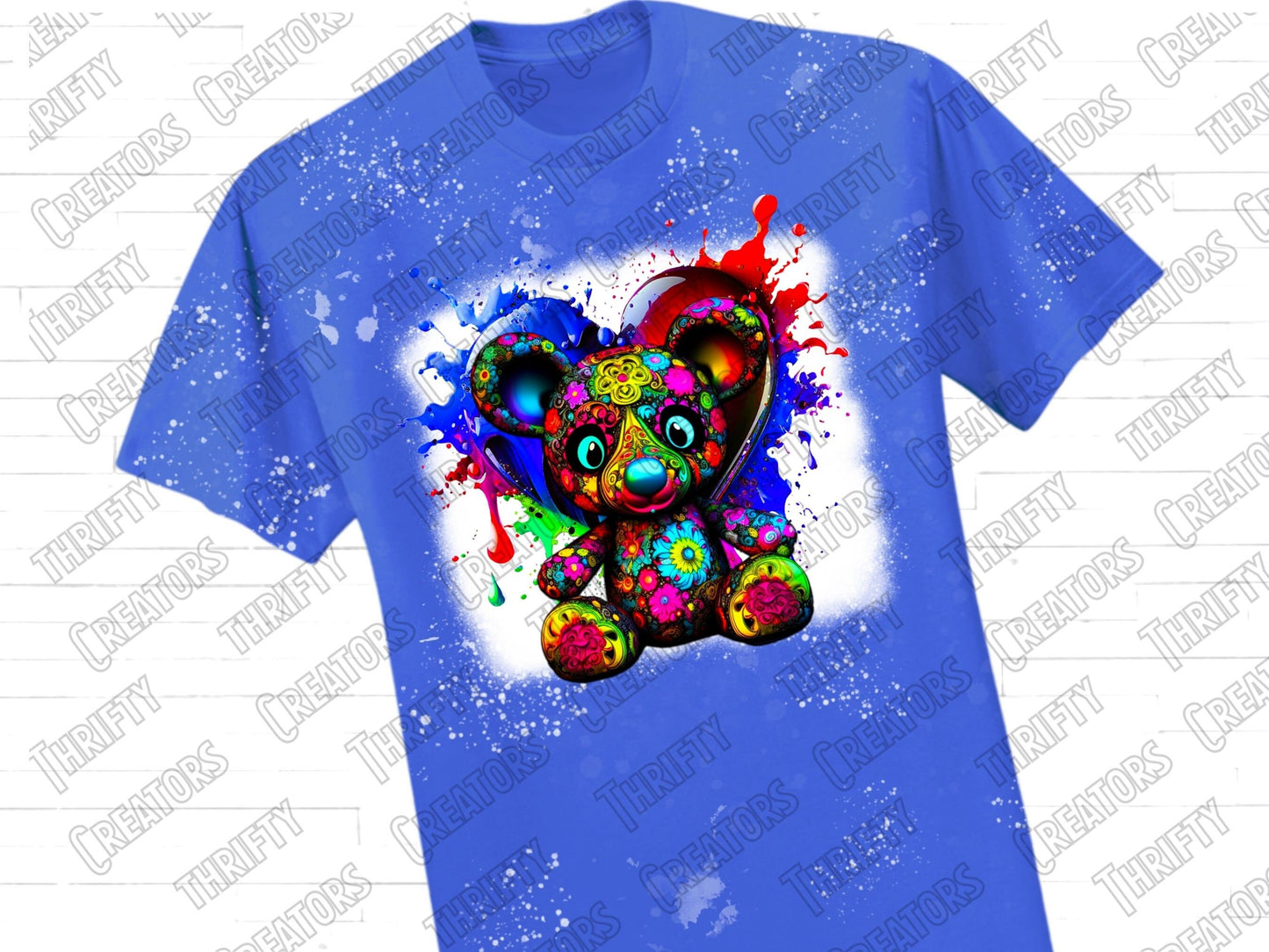 Teddy Bear png for Colorful png design.  Shirts and sublimation designs for urban design and streetwear