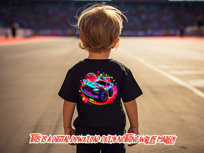 Colorful car png for shirts and sublimation designs, race car png, urban design, png for boys, Thrifty Creators