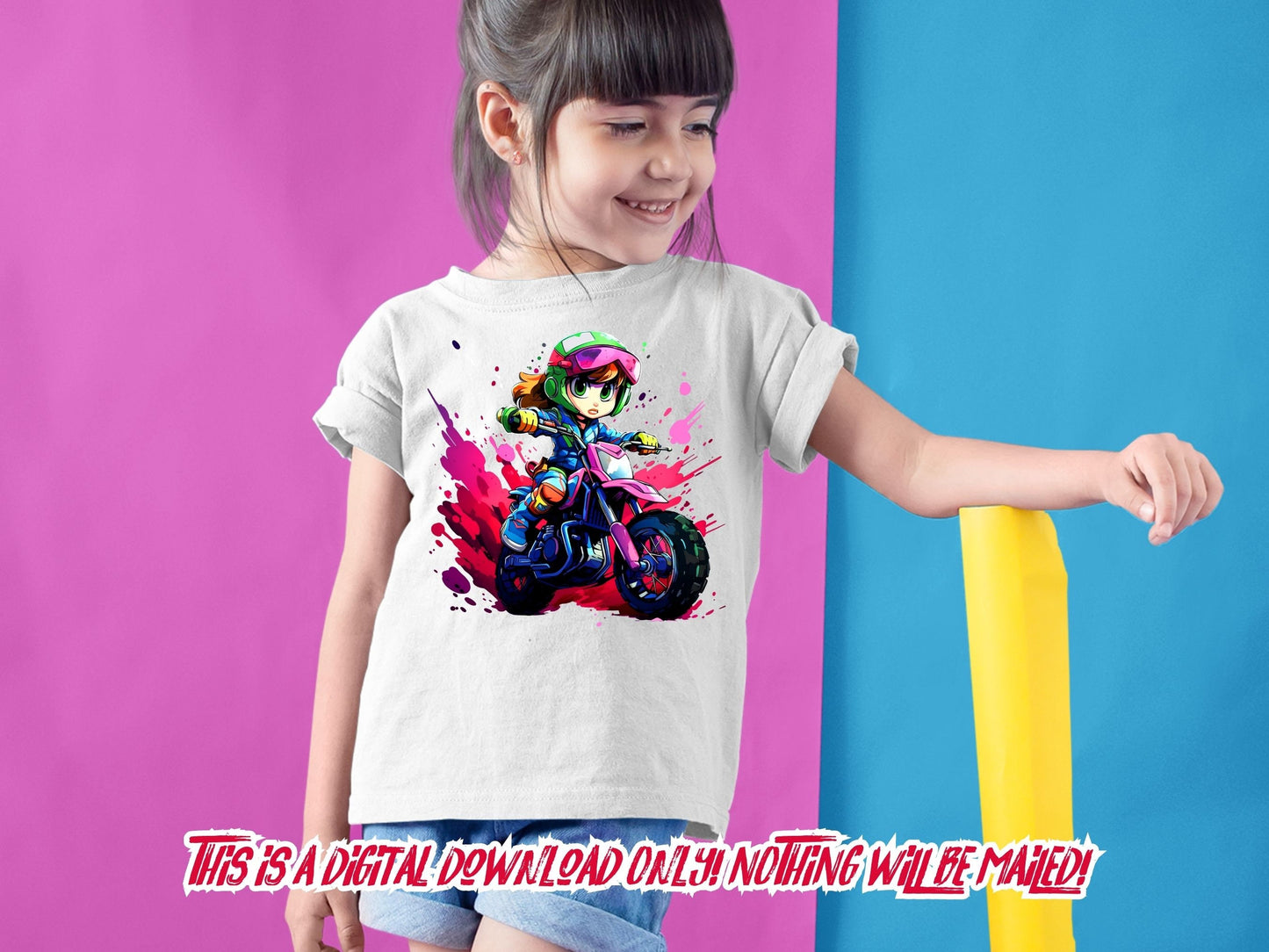 Moto Girl Sublimation Designs for girls and dtf prints for t shirts, paper crafts - Thrifty Creators