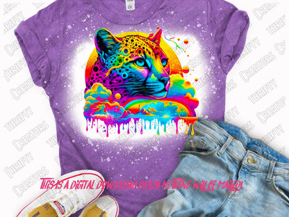Cat png Colorful png for shirts and sublimation designs, 80s cartoon, neon sublimation, 80s png, abstract png, 80s kid shirt