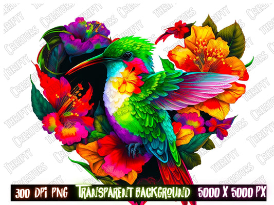 Hummingbird sublimation design for dtf designs and t-shirt designs.  Perfect for sweatshirt designs too! Shop Thrifty Creators for dtf png