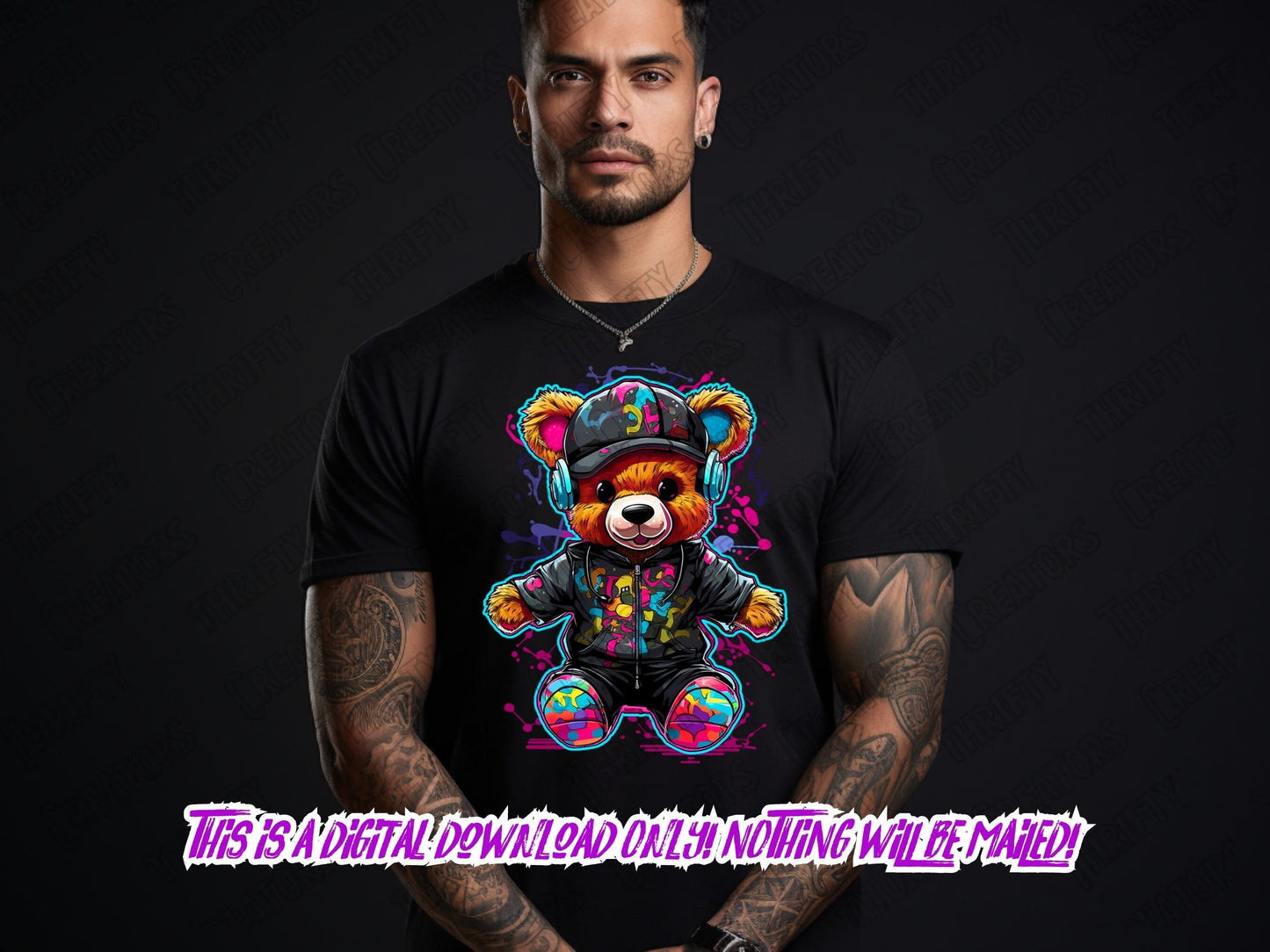 Teddy Bear png for Colorful png design.  Shirts and sublimation designs for urban design and streetwear, hoodie designs, sweatshirt designs