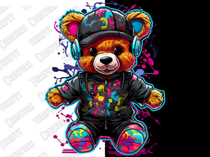 Teddy Bear png for Colorful png design.  Shirts and sublimation designs for urban design and streetwear, hoodie designs, sweatshirt designs