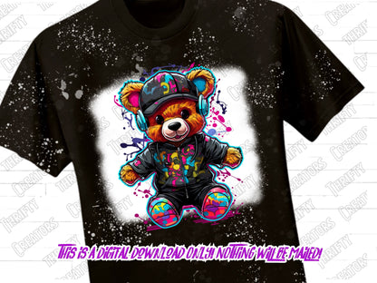 Teddy Bear png for Colorful png design.  Shirts and sublimation designs for urban design and streetwear, hoodie designs, sweatshirt designs