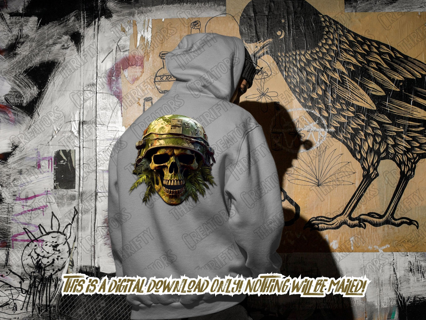 Jungle Skull War Veteran Png Design for Sublimaton designs and DTF prints - Thrifty Creators