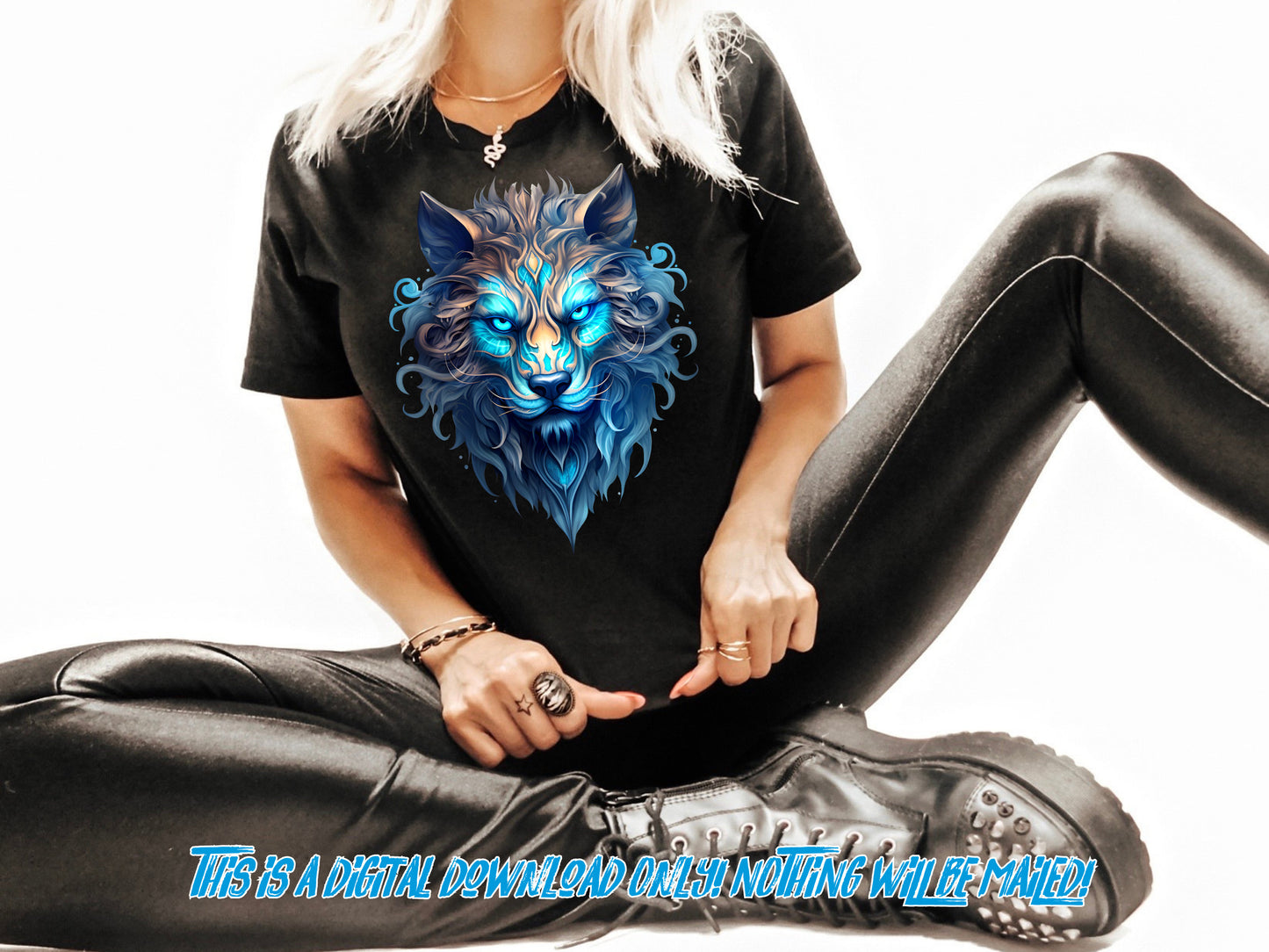 Blue wolf png sublimation design, great for dtf designs,  clipart, t shirt graphics and more - Thrifty Creators Original