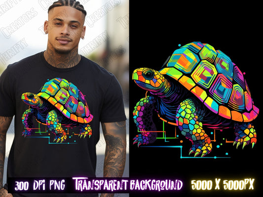 Turtle png for Colorful png design.  Kids Shirts and sublimation designs for urban design and streetwear - Thrifty Creators