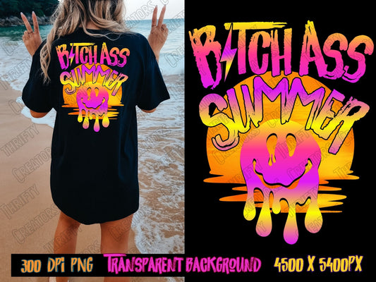 Retro summer smiley face png, summer Babe png, summer sublimation design, neon summer png, retro smiley face png, cute summer shirt design