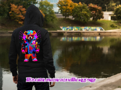 Teddy Bear png for Colorful png design.  Shirts and sublimation designs for urban design and streetwear, dtg - Thrifty Creators