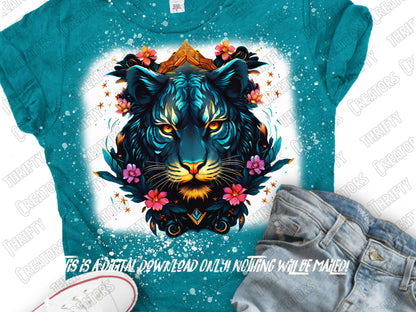 Colorful Sublimation PNG Design - Vibrant Digital Graphic for Shirts, Tiger PNG - Thrifty Creators