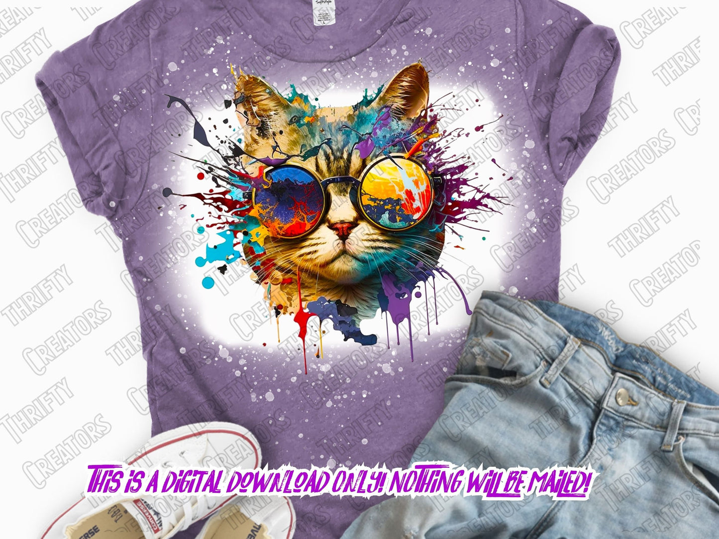 Cat png, colorful cat watercolor sublimation digital Download, cat Sublimation design, sublimation download, png for sublimation designs,