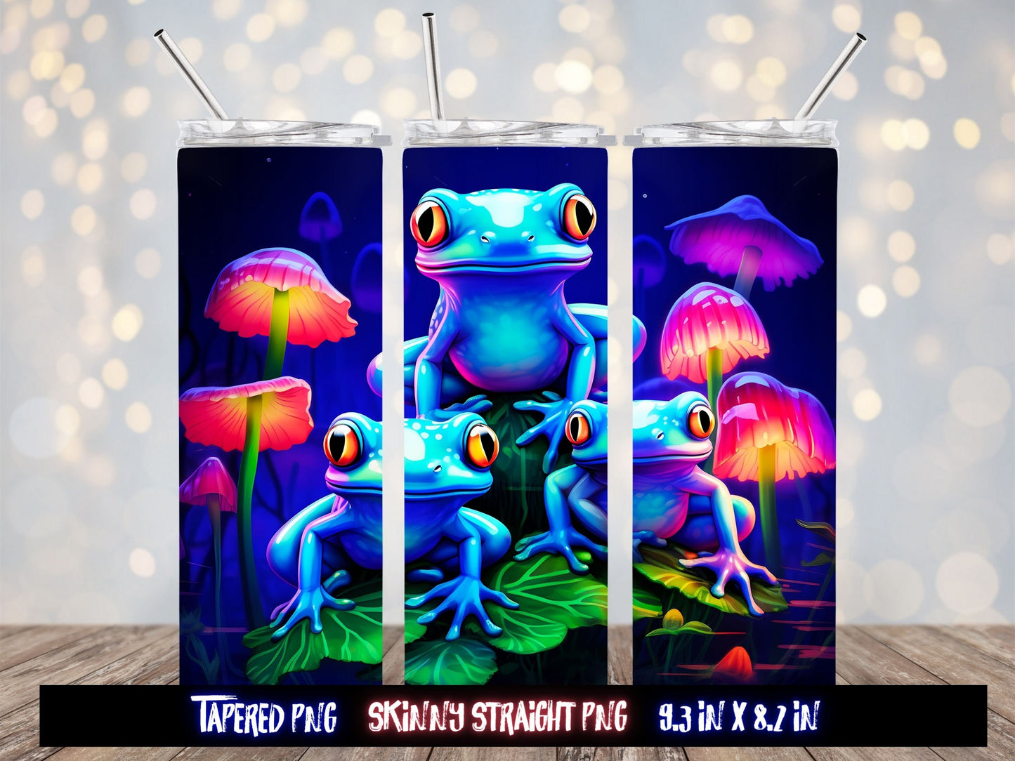 Three Little Frogs On A Lily Pad 20oz Kids Tumbler Sublimation Design Template, Tumbler Wraps for Children, Instant Download PNG