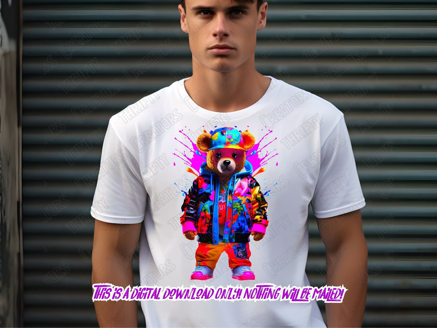 Teddy Bear png for Colorful png design.  Shirts and sublimation designs for urban design and streetwear, dtg - Thrifty Creators