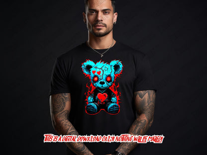 Valentines day Teddy Bear png for Colorful png design.  Shirts and sublimation designs for urban design and streetwear - Thrifty Creators