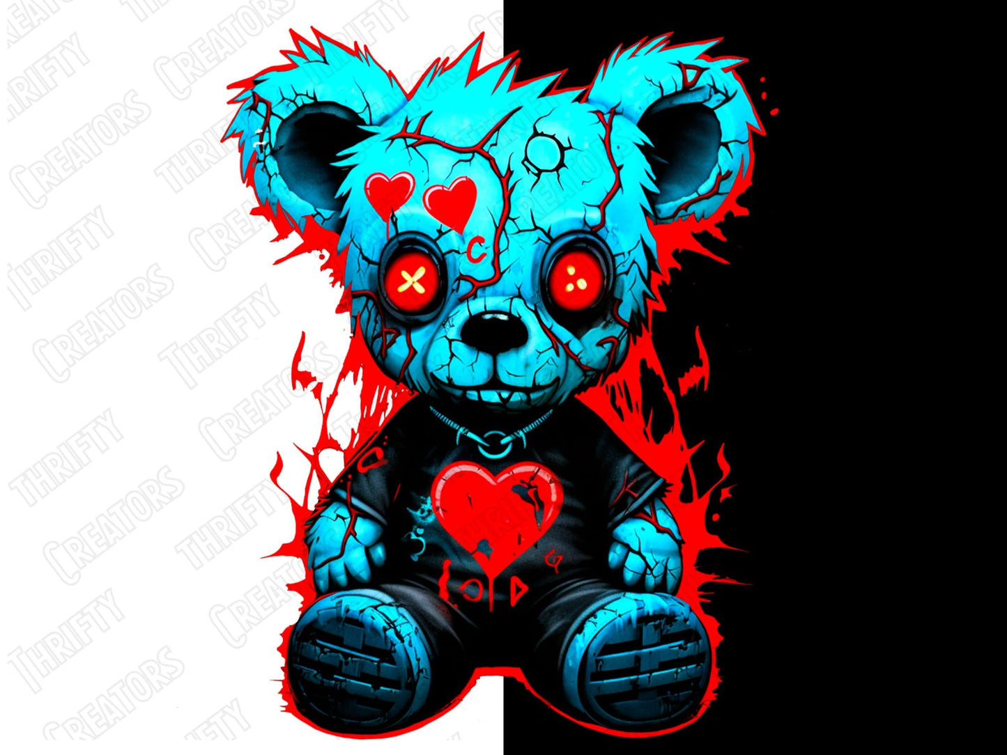 Valentines day Teddy Bear png for Colorful png design.  Shirts and sublimation designs for urban design and streetwear - Thrifty Creators