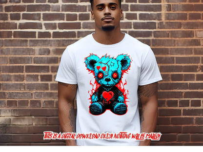 Valentines day Teddy Bear png for Colorful png design.  Shirts and sublimation designs for urban design and streetwear - Thrifty Creators