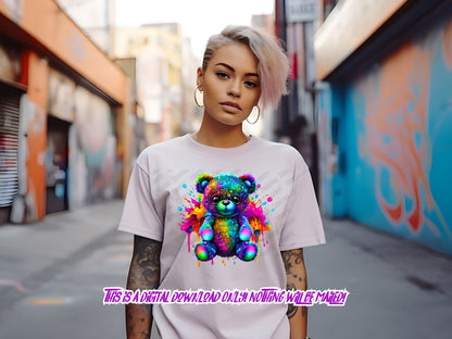 sublimate shirt,Teddy bear t shirt designs png, sublimation designs, sublimation png for shirt, neon sublimation, hip hop png, abstract png