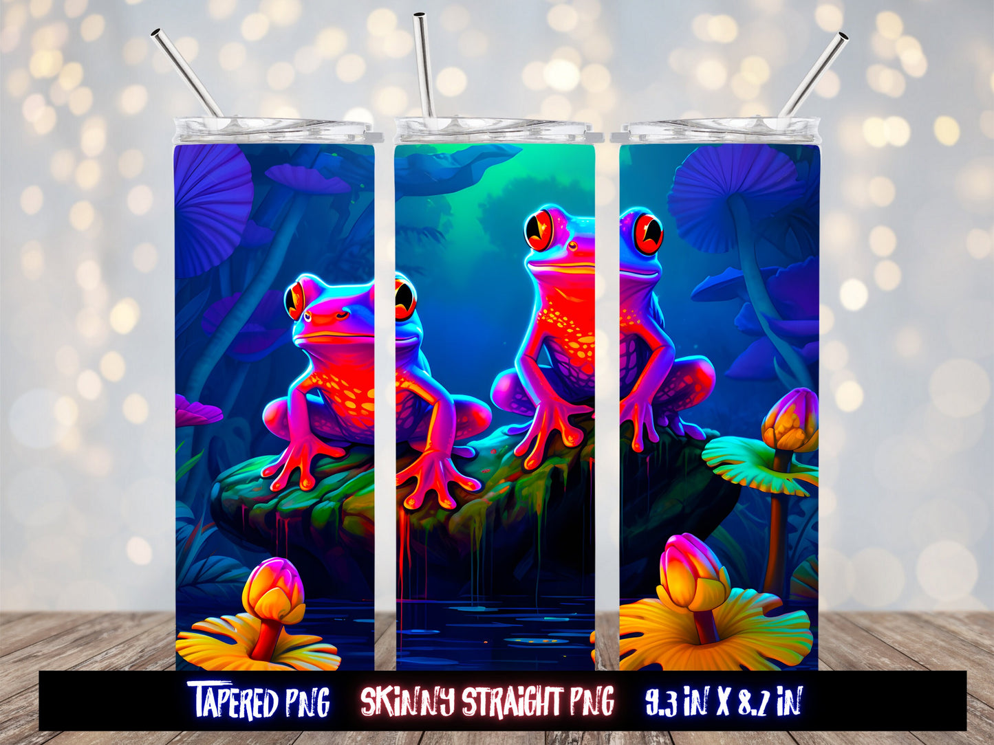 Two Little Frogs On A Lily Pad 20oz Kids Tumbler Sublimation Design Template, Tumbler Wraps for Children, Instant Download PNG
