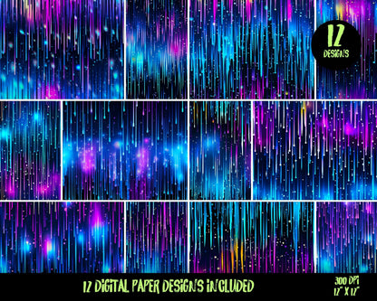 Dripping Neon Digital Paper, background papers, craft paper digital, digital background, digital paper, neon backgrounds, neon pattern