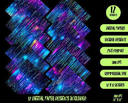 Dripping Neon Digital Paper, background papers, craft paper digital, digital background, digital paper, neon backgrounds, neon pattern