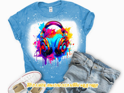 Colorful Headphones, Hip Hop png, png design, Png for shirt, sublimate designs, hiphop, streetwear, dtf designs, hoodie designs, dtf png