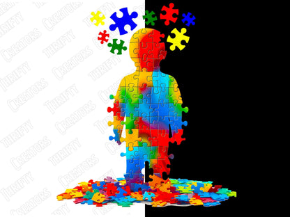 Kid Puzzle Pieces, Autism puzzle piece png sublimation design download, Autism awareness png, Autism puzzle png, sublimate designs download