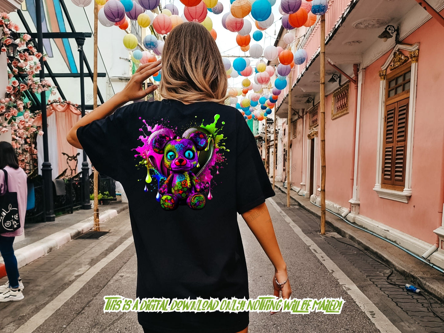 Teddy Bear png for Colorful png design.  Shirts and sublimation designs for urban design and streetwear hoodie designs, png for sublimate